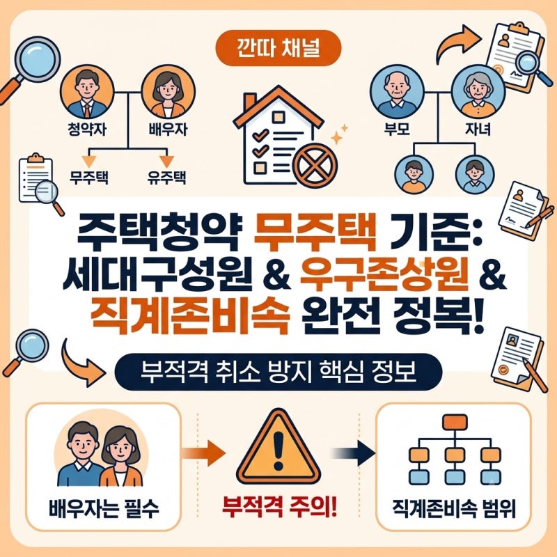 주택청약 무주택자 기준 무주택 세대 구성원 직계 존속 비속 총정리