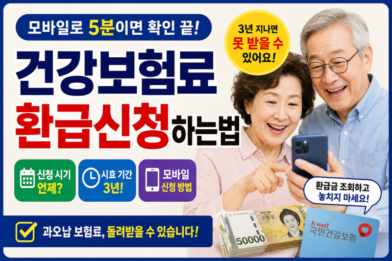 건강보험료 환급신청하는법, 모바일 조회와 3년 시효 기간까지 정리