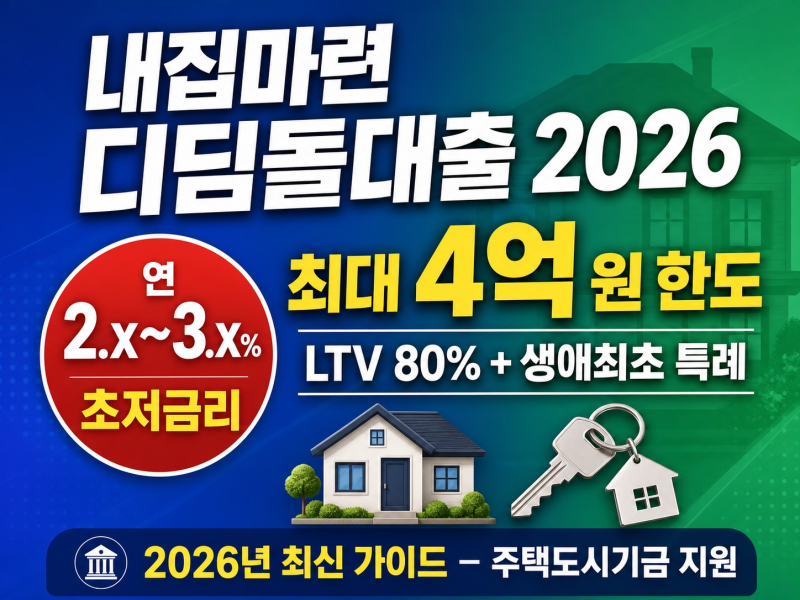 내집마련 디딤돌대출 조건 신청방법 서류 완벽 정리 (2026년 최신)
