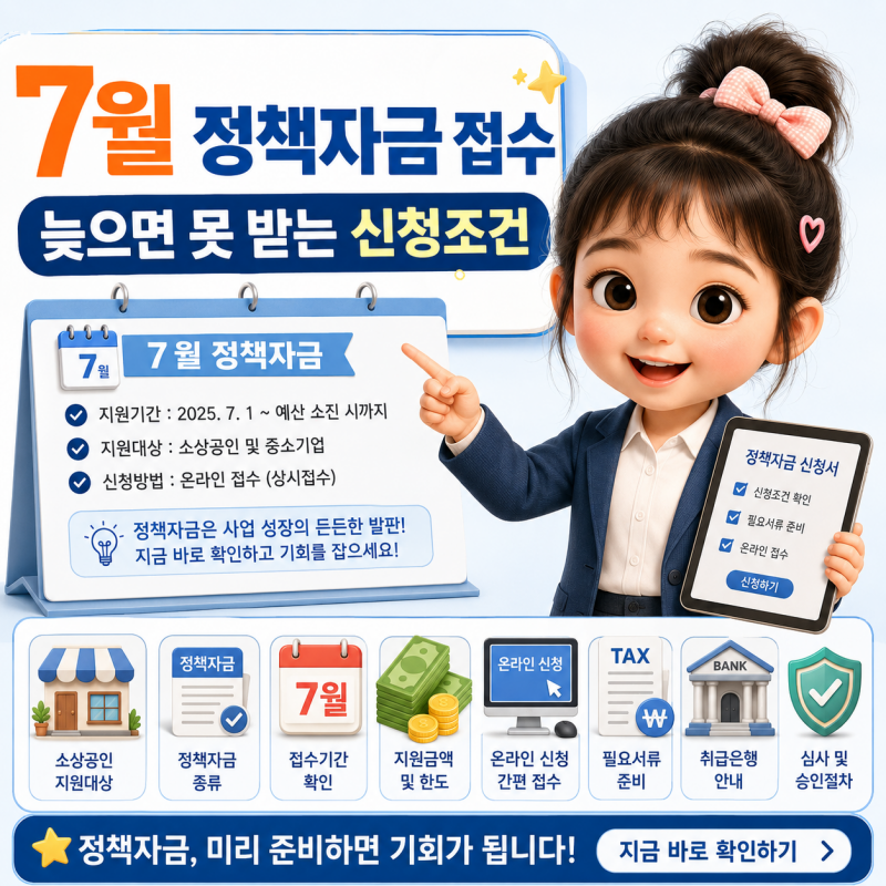 소상공인 정책자금 7월 접수, 신청 전 서류·대리대출 조건 꼭 확인하세요
