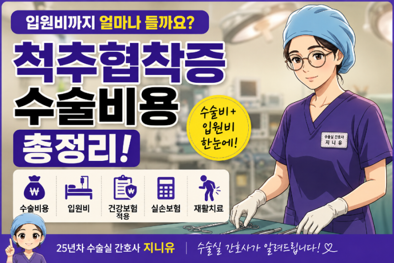 척추협착증 수술비용 총정리, 입원비까지 얼마나 들까요?