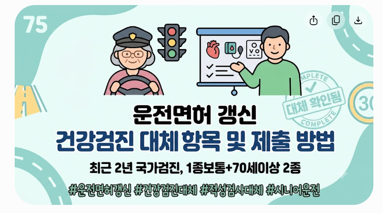 운전면허 갱신 건강검진 대체 항목 및 제출 방법