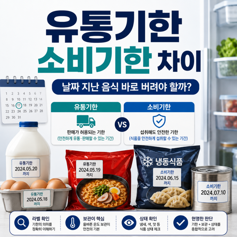 유통기한 소비기한 차이, 날짜 지난 음식 바로 버려야 할까?