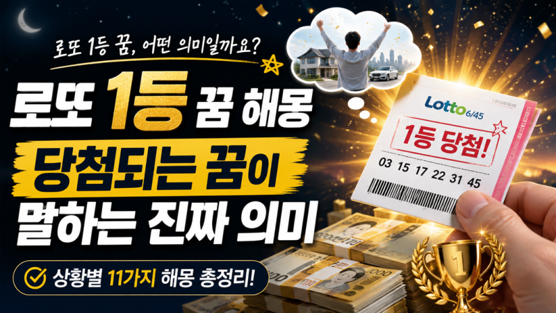 로또 1등 꿈 해몽｜당첨되는 꿈이 말하는 진짜 의미