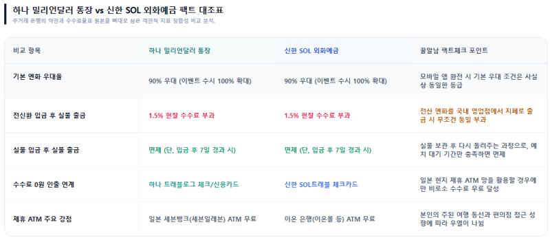 하나은행 엔화 밀리언달러 통장 vs 신한 SOL 외화예금, 실물 지폐 출금 수수료와 우대율 팩트 ....