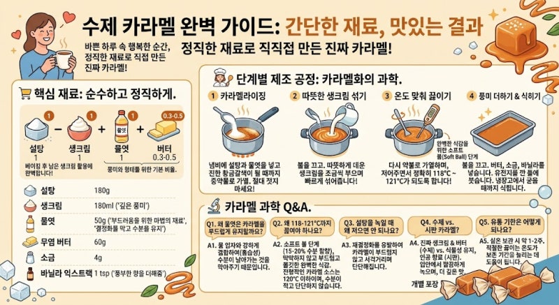 수제 카라멜 만들기: 남은 생크림 요리, 설탕의 과학