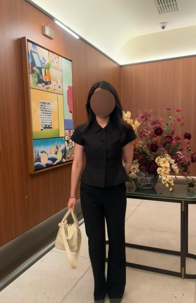 결혼식 여름 하객룩 추천-로아르 세미부츠컷 슬랙스 르로망 캡슬리브자켓 내돈내산