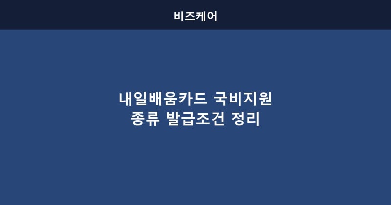 내일배움카드로 보는 국비지원 종류와 발급조건 직접 알아봤어요