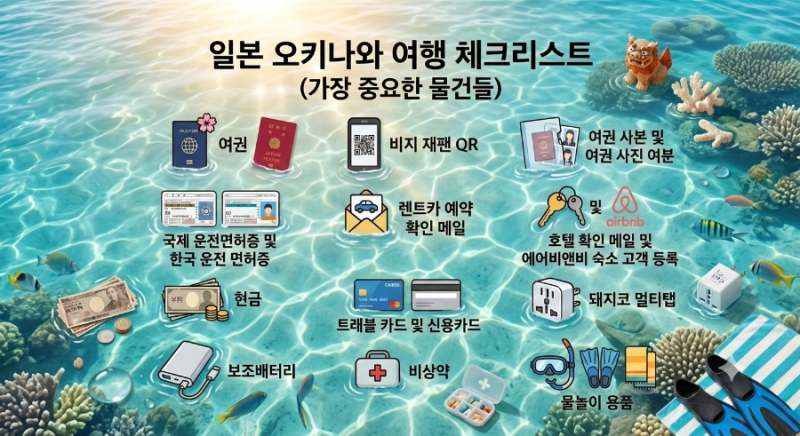 일본 오키나와 여행 체크리스트 3대 가족 여행