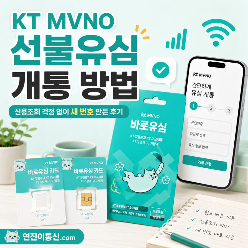 KT MVNO 선불유심 개통 방법, 신용조회 걱정 없이 새 번호 만든 후기
