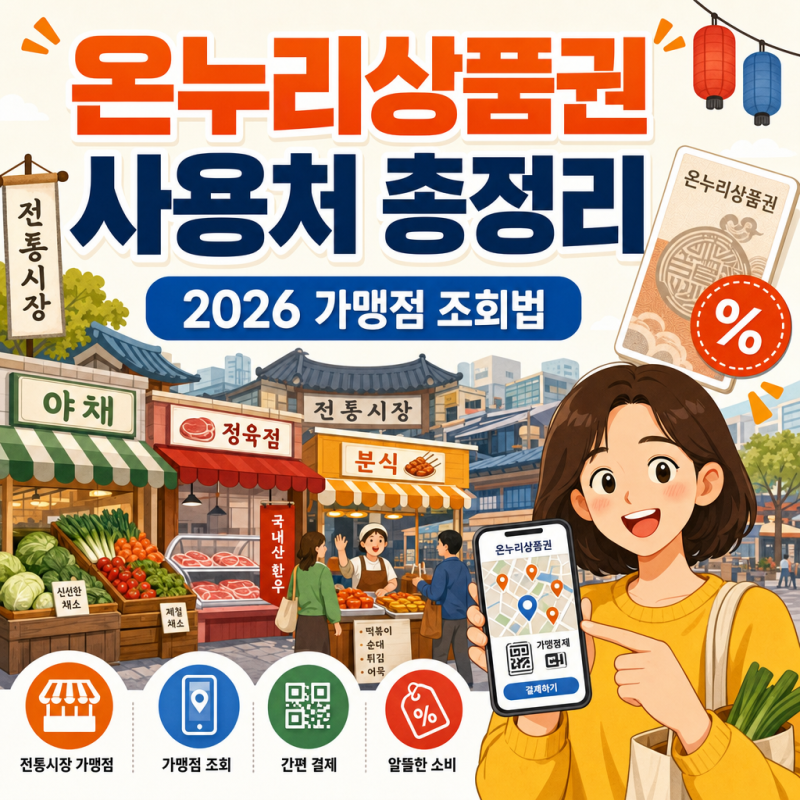 온누리상품권 사용처 총정리 2026 가맹점 조회법