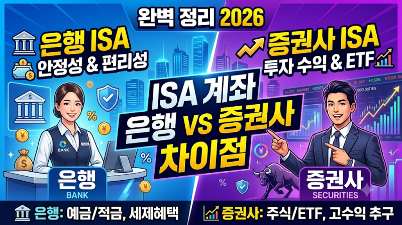 ISA 계좌 은행과 증권사 차이점 완벽 정리 2026