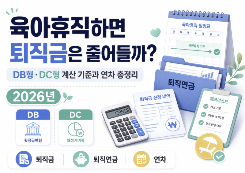 육아휴직하면 퇴직금은 줄어들까?｜DB형·DC형 계산 기준과 연차 총정리(2026년)