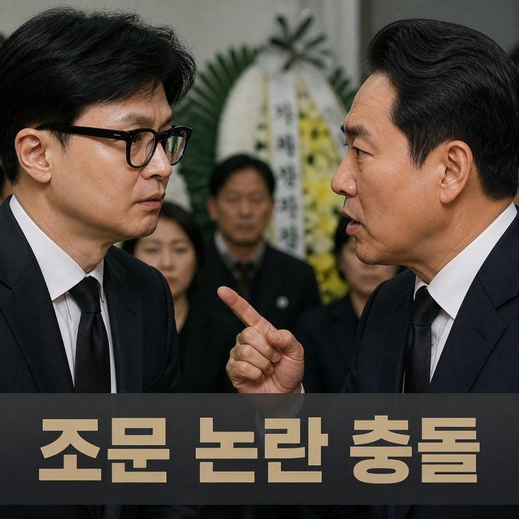<b>한동훈</b> 장동혁 가족상 <b>조문</b> 논란과 당내 충돌