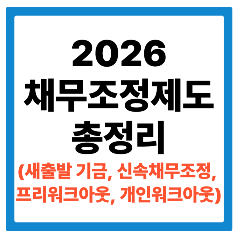 채무조정제도 총정리│새출발기금, 신속채무조정, 프리워크아웃, 개인워크아웃
