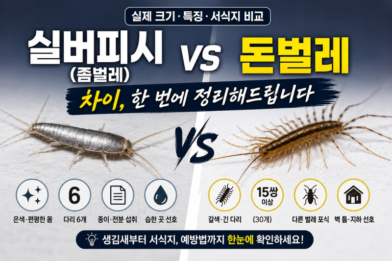 실버피시(좀벌레)와 돈벌레 차이, 한 번에 정리해 드립니다