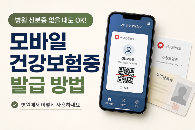 모바일 건강보험증 발급 방법, 병원 갈 때 신분증 없으면 이렇게 확인하세요