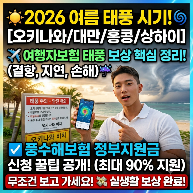 2026년 여름 태풍 오키나와 대만 홍콩 상하이 태풍 시기 여행자보험 태풍 보상 및 풍수해보험 ....