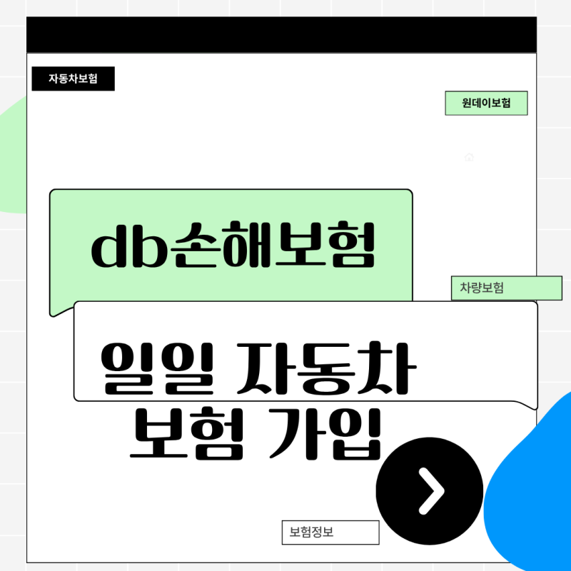db손해보험 일일 자동차보험 가입 가입 요령 및 특약별 일일 비용 비교