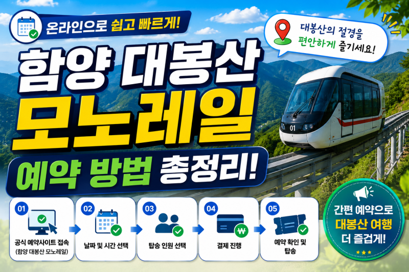 함양 대봉산 모노레일 예약 방법 및 오픈 시간 주차 팁(+취소 수수료)