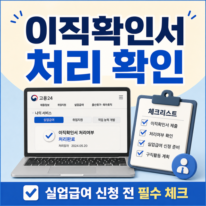 실업급여 이직확인서 처리 여부 확인 방법, 고용24에서 조회하는 순서 정리