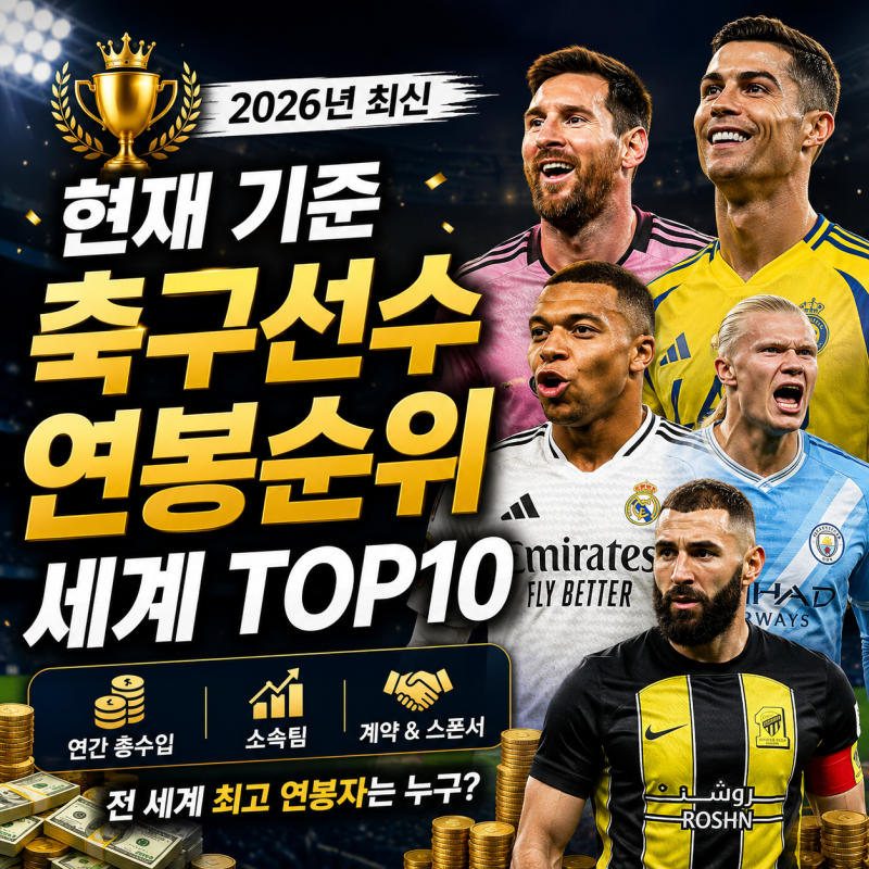 축구선수 연봉순위 세계 TOP10 (2026년 최신)