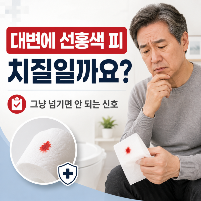 대변에 선홍색 피가 묻어나와요… 치질일까요?