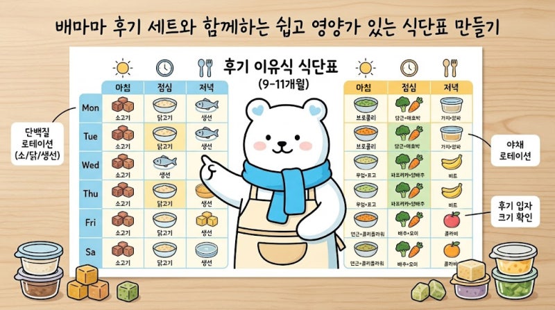 후기 이유식 식단표 짜는 방법 꿀팁 먹는양 총정리 토핑이유식 스케줄 ✨