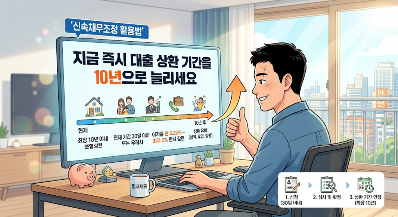 "지금 즉시 대출 상환 기간을 10년으로 늘리세요" 신속채무조정 활용법