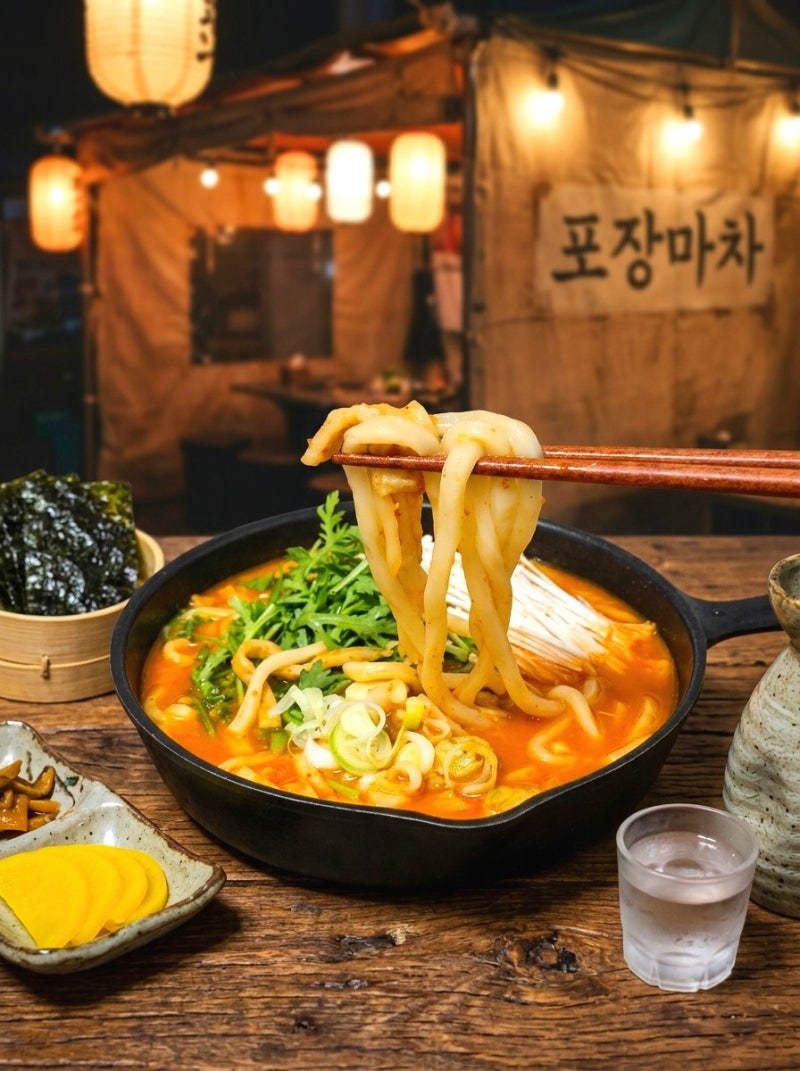 비오는날 땡기는 얼큰 어묵 우동! 육수 없이 15분 컷 포장마차 황금레시피