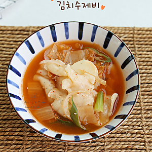 김치수제비 레시피 감자 수제비 반죽만들기