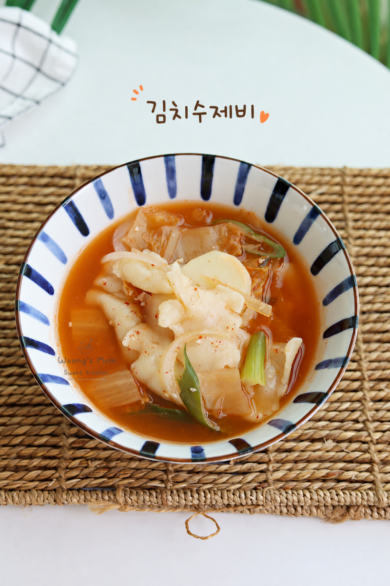 김치수제비 레시피 감자 수제비 반죽만들기