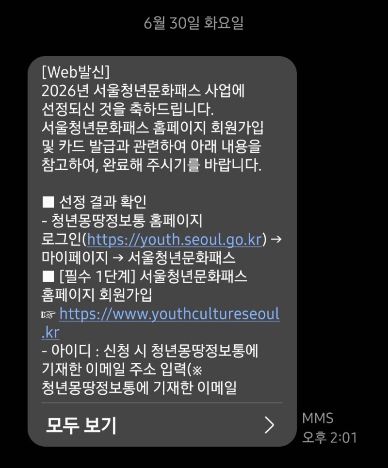 대학생의 문화생활 | 2026 서울청년문화패스 신청과 카드 발급 하기 | 서청패