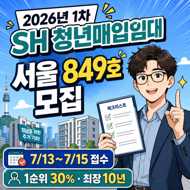 2026년 1차 SH 청년 매입임대주택 입주자 모집공고 총정리