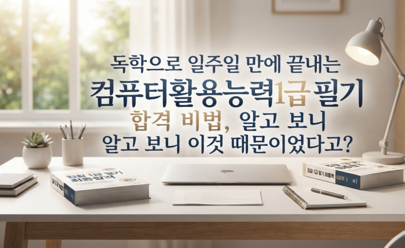 독학으로 일주일 만에 끝내는 컴퓨터활용능력 1급 필기 합격 비법, 알고 보니 이것 때문이었....