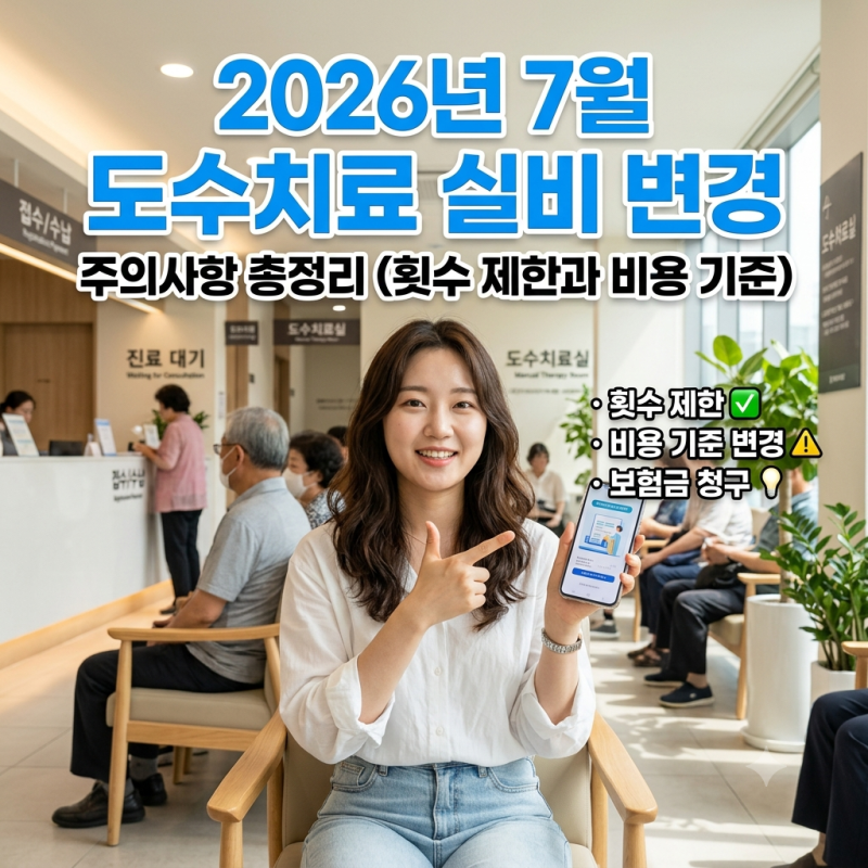 2026년 7월 도수치료 실손보험 "모르면 보상 못 받아요" 실비보험 횟수 제한과 기준(도수치료, ....