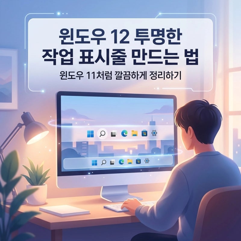 윈도우 12 작업표시줄 투명하게 만드는 법, 윈도우 11 기준으로 정리