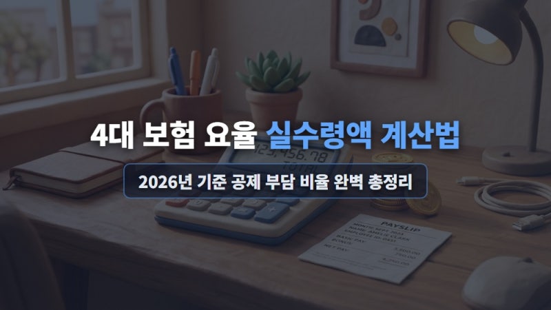 4대 보험 요율 표 실수령액 계산법 국민연금 건강보험 고용보험 완벽 총정리