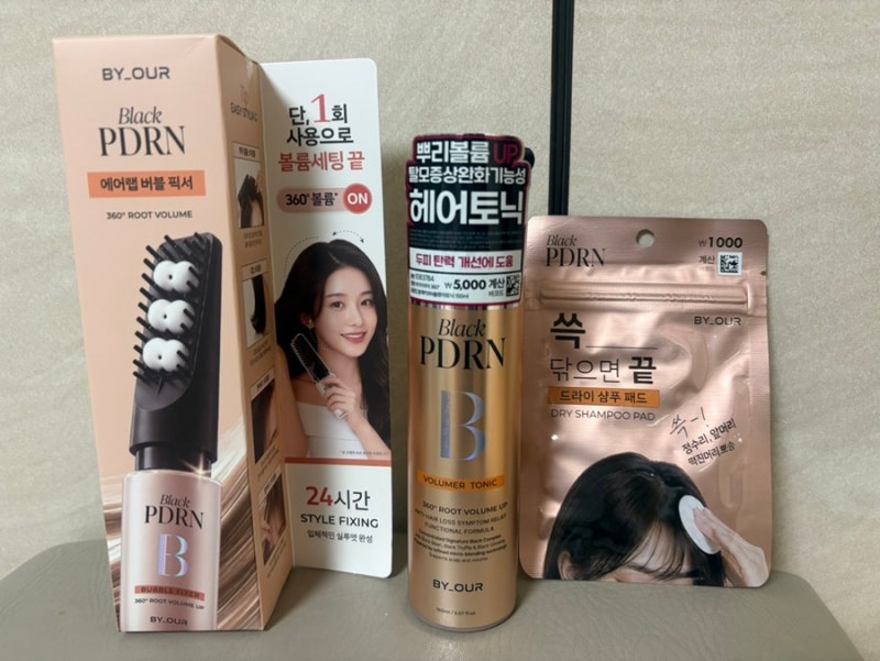 바이아우어 블랙PDRN 볼류머 토닉, 드라이샴푸패드 다이소 신상 솔직 후기
