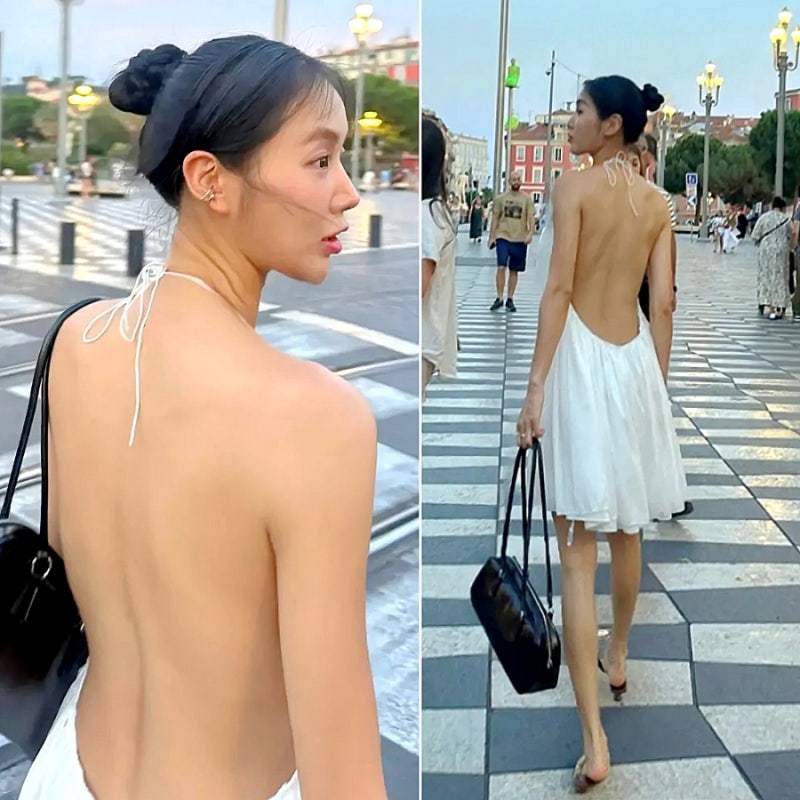 20kg 다이어트 성공 후 뼈밖에 안 남은 소유, 여름 화이트 끈나시 원피스 코디 찢었다!
