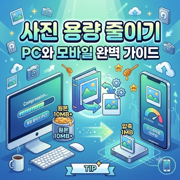 사진 용량 줄이기 PC와 모바일 무료로 할 수 있는 꿀팁