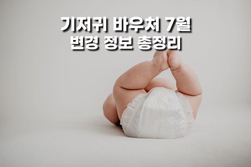 2026 기저귀 바우처 7월 신청 대상 중위소득 달라진 조건과 사용처 총정리