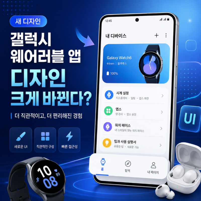 갤럭시 웨어러블 앱, 디자인이 크게 바뀐다? 워치 사용자라면 확인할 변화