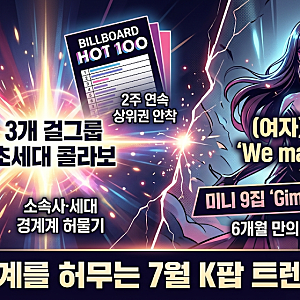 2026년 7월 K팝 빌보드 근황 총정리｜르세라핌·아일릿·캣츠아이 콜라보부터 아이들 컴백까지