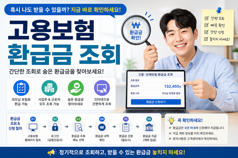 고용보험 환급금 조회 방법 총정리｜환급 대상부터 조회·신청방법까지 쉽게 알아보기