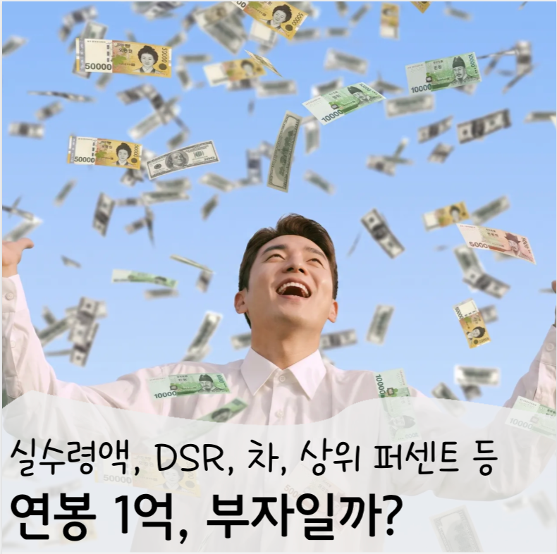 연봉 1억 실수령액, 과연 부자일까? 상위 몇 프로인지 정리
