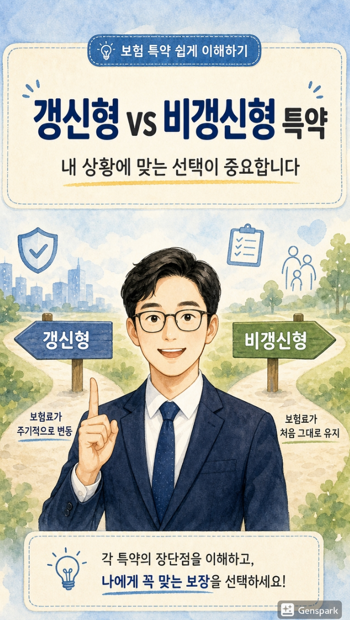 종합건강보험 특약, 갱신형과 비갱신형 어떤 차이가 있을까요?