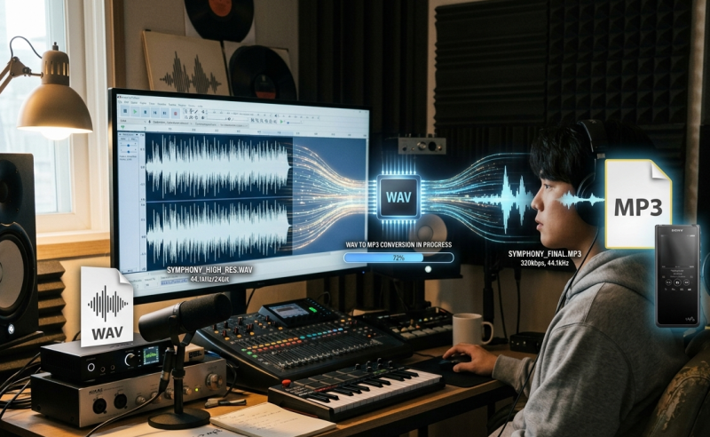 폰 용량 갉아먹는 WAV 파일, 음질 손실 없이 MP3 변환하는 무료 비법