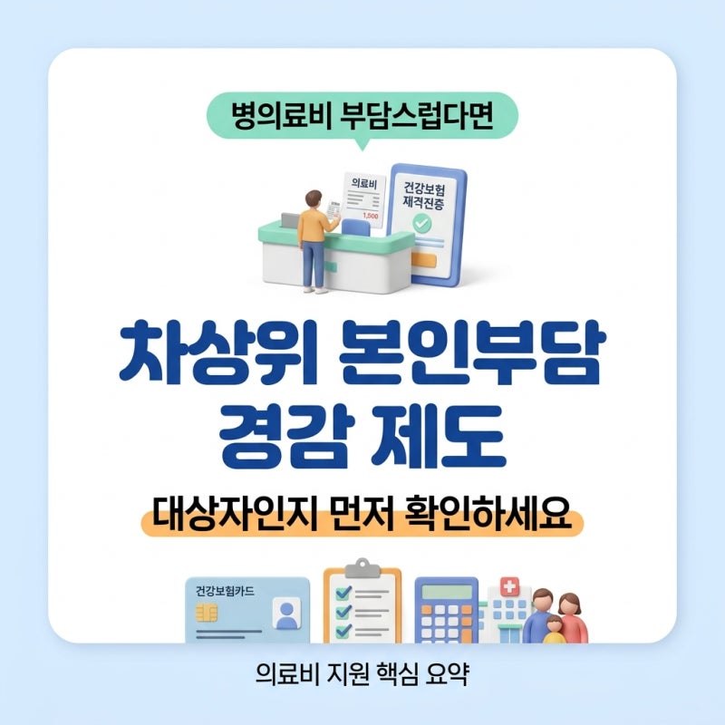 차상위본인부담경감제도, 병원비 부담 줄이는 의료비지원 기준 정리