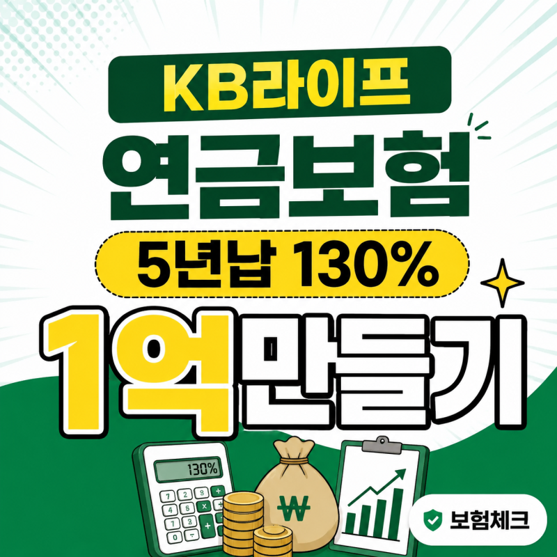 KB라이프 연금보험 5년납 130% 환급률, 1억 만들기 가능할까?